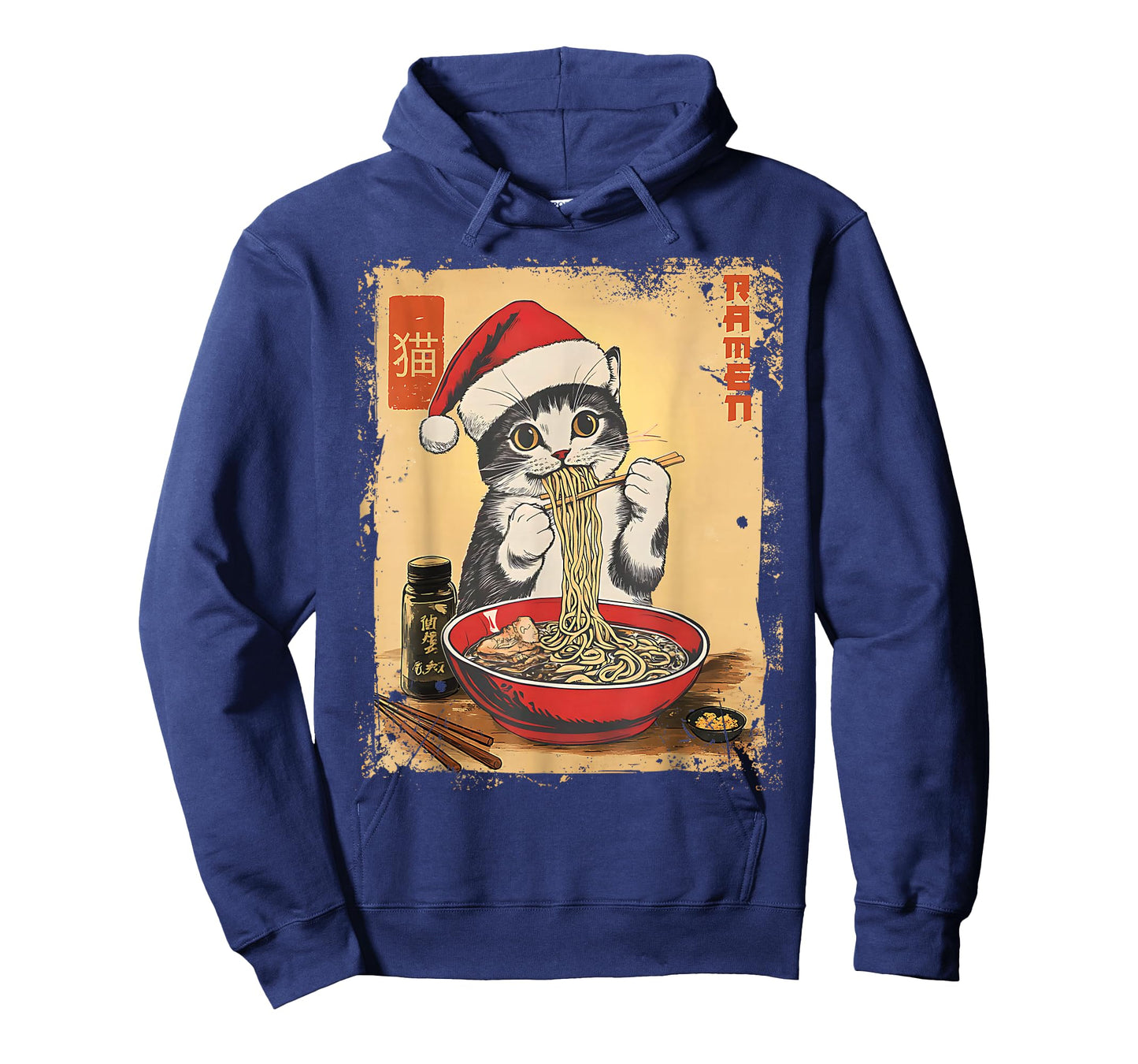 Funny Christmas Santa Cat Ramen Japanese Kawaii Anime Cat T-Shirt
