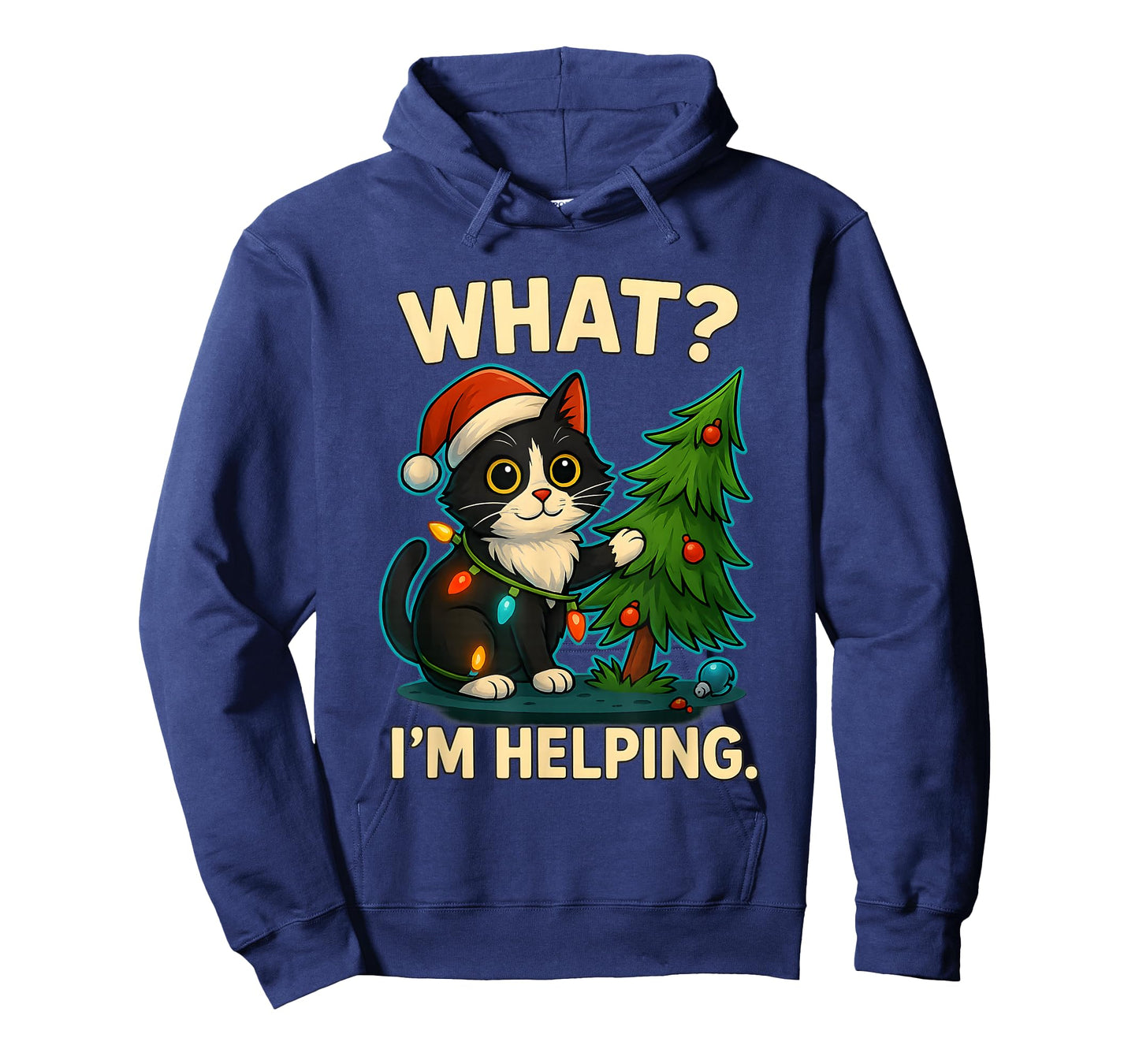 Funny Christmas Cat What Iโm Helping Holiday Tuxedo Cats T-Shirt