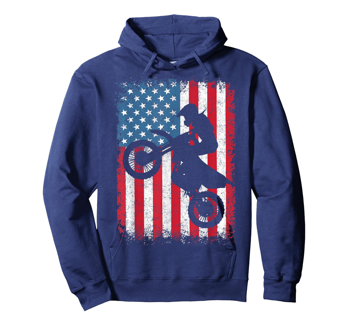 Dirt Bike Motocross Biker American Flag 4th of July Boys Men T-Shirt