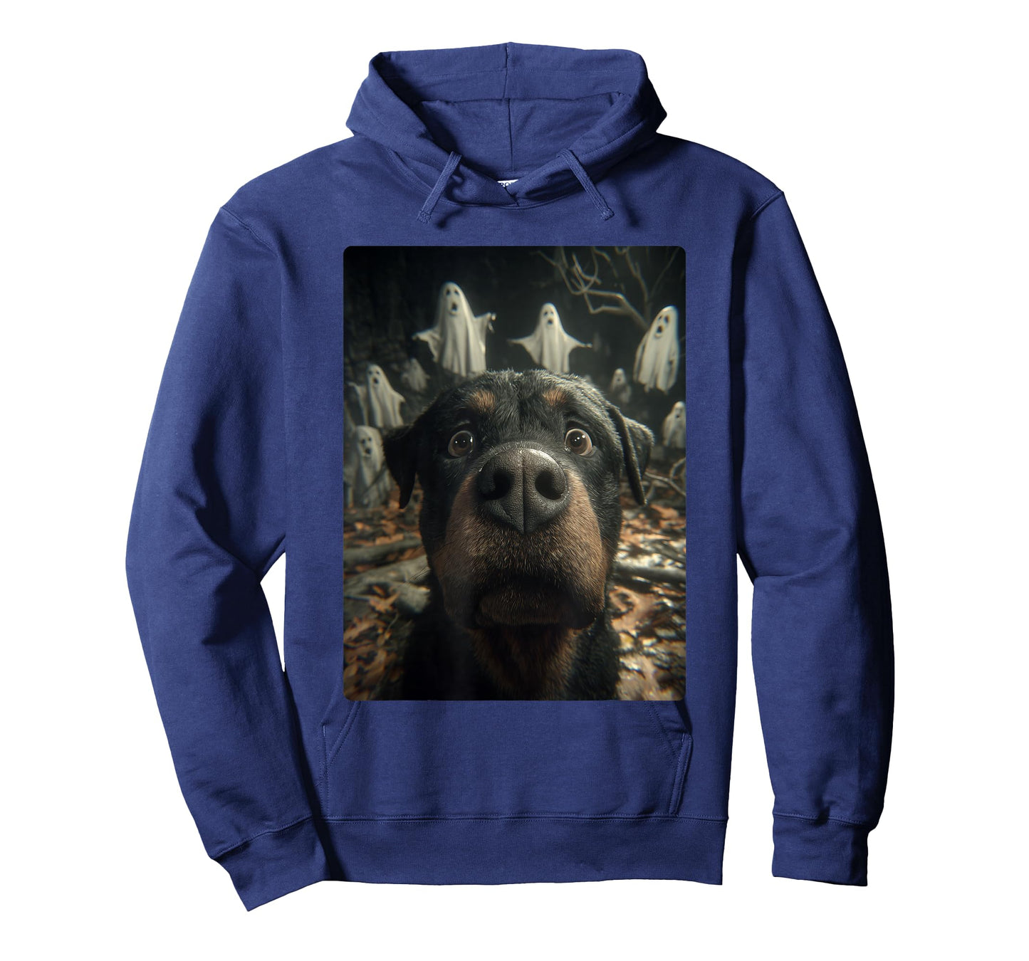 Funny Rottweiler Selfie Ghosts Haunted Forest Halloween Dog T-Shirt
