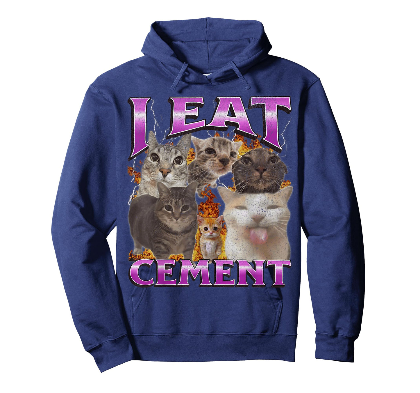 I Eat Cement Funny Cat Meme Bootleg Graphic T-Shirt