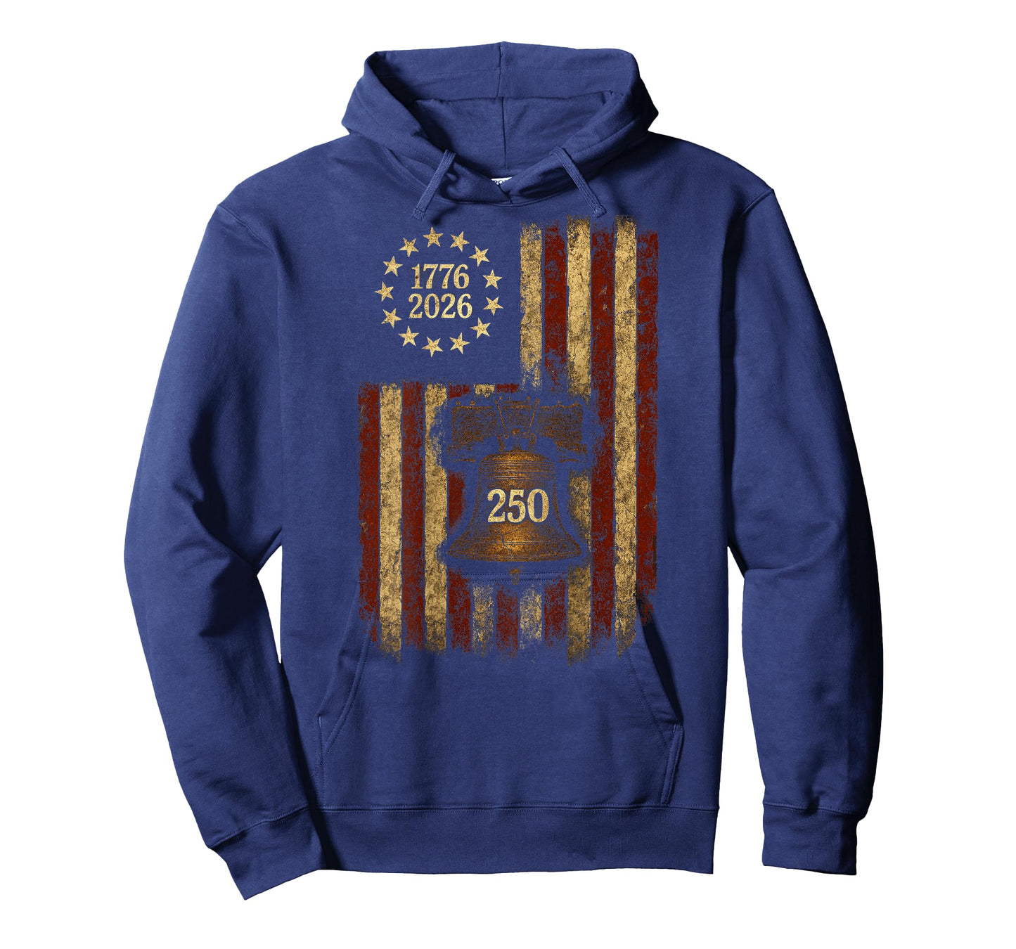 On Back Betsy Ross Flag Liberty Bell July 4th 250th Birthday T-Shirt