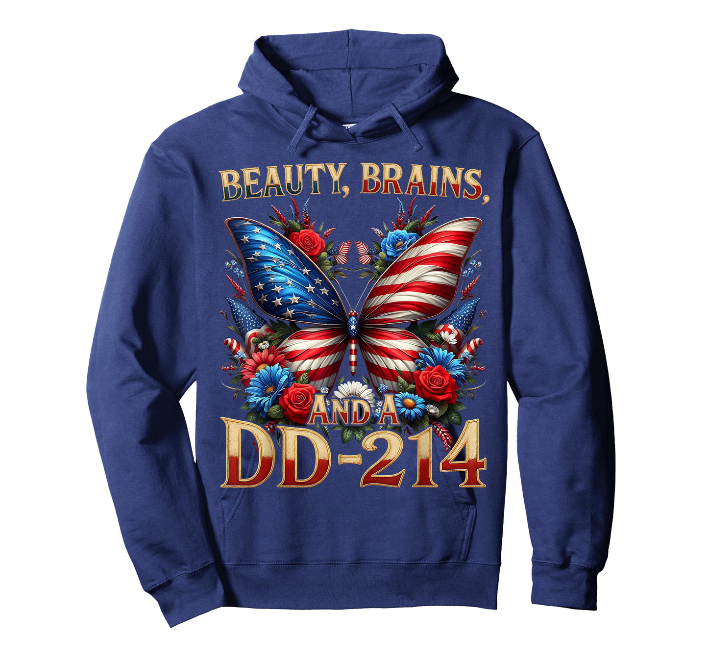 Female Veteran Army Floral Vintage Beauty Brains US T-Shirt