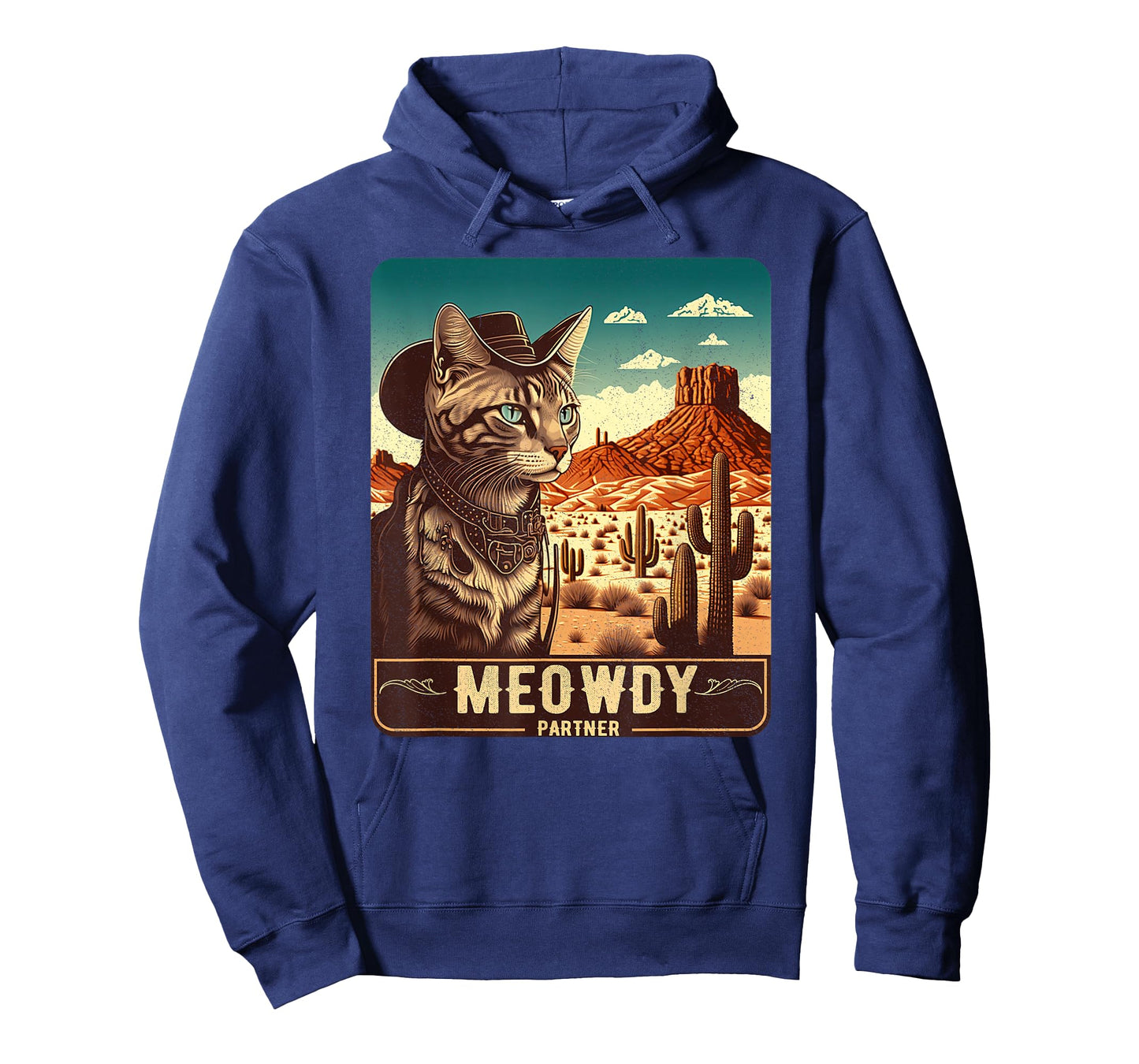 Meowdy! Funny Country Music Cat Cowboy Hat Poster Funny T-Shirt
