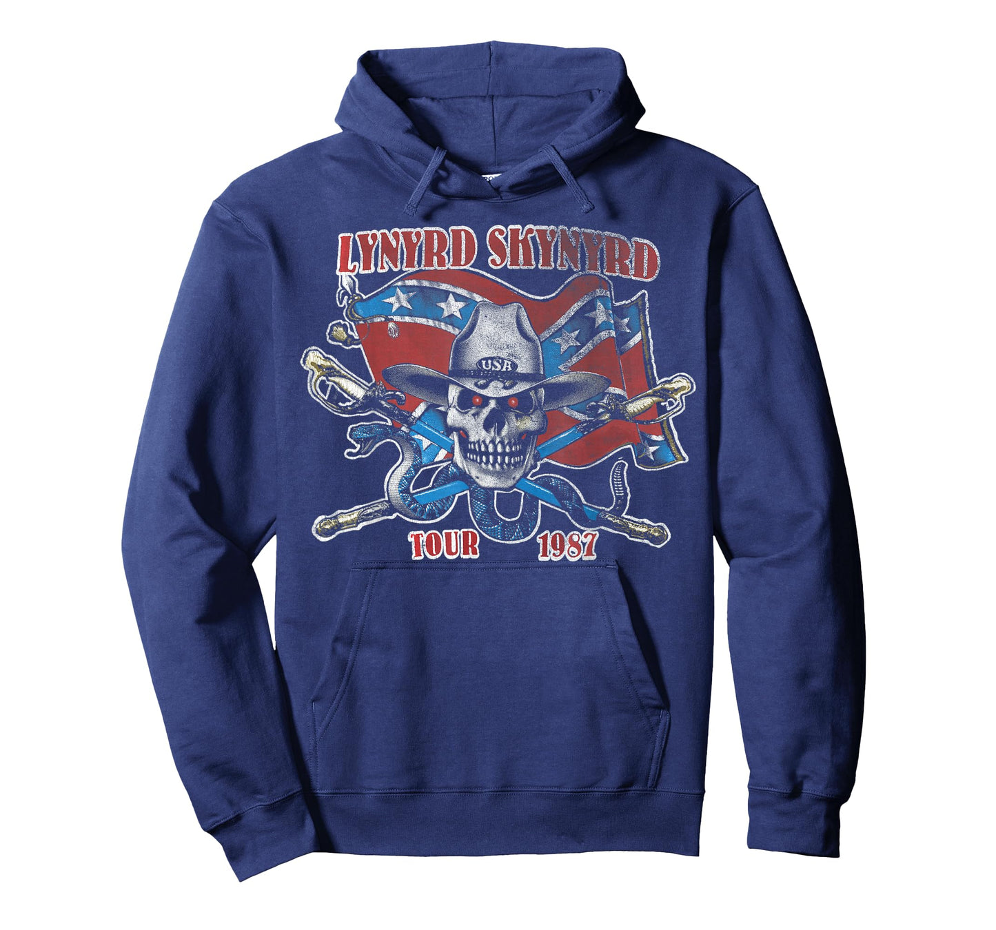 Lynyrd Skynyrd Tour 1987 Vintage USA Flag Southern Rock Band T-Shirt