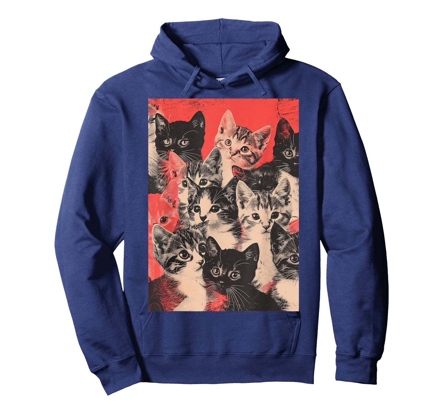 Vintage Graphic Cute Cat Pattern Art T-Shirt