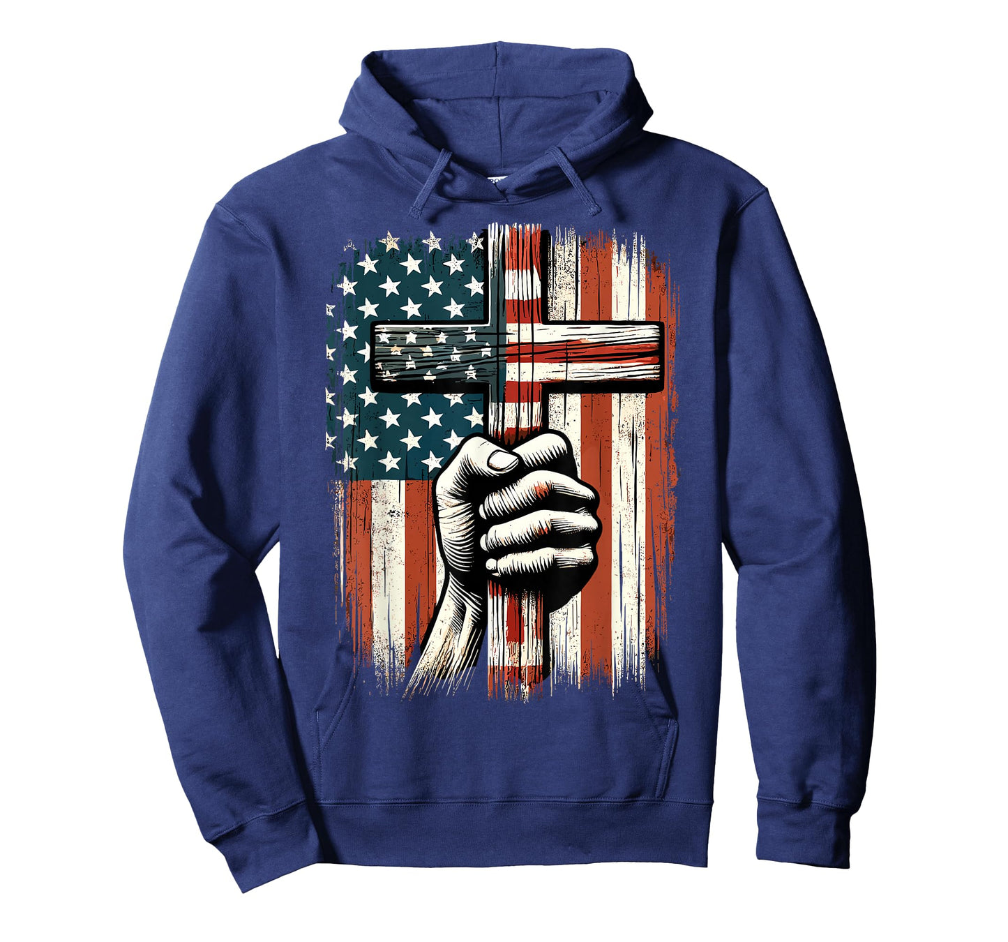 American USA Flag Christian Cross Jesus 4th of July T-Shirt