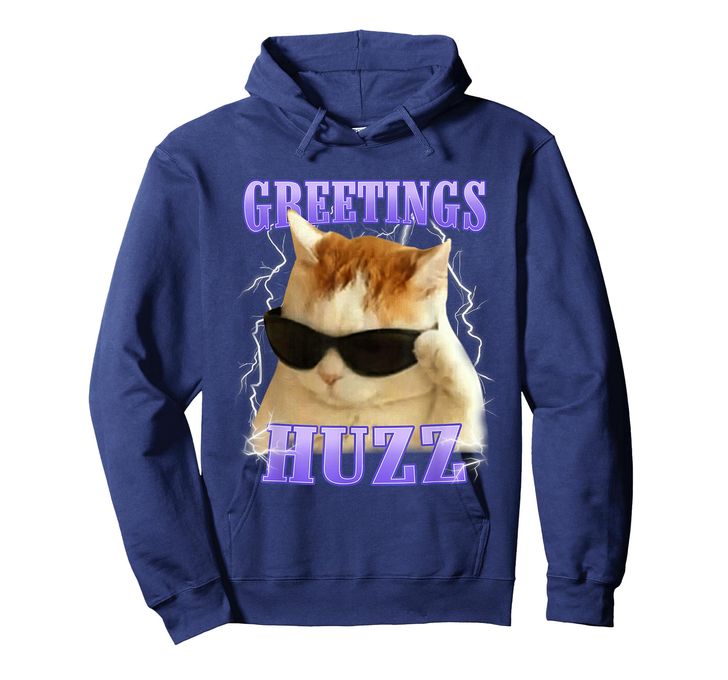 Greetings Huzz Funny Silly Cat Meme Brainrot Men Women Kids T-Shirt