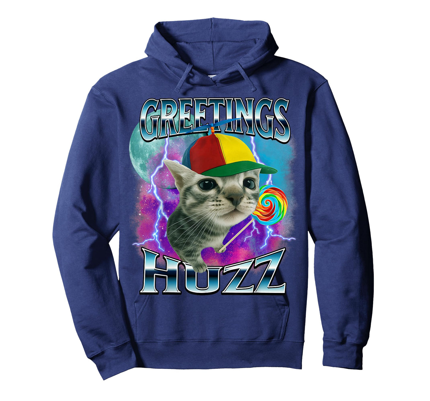 Greetings Huzz Funny Cat Meme Lovers Silly Cats Brainrot T-Shirt