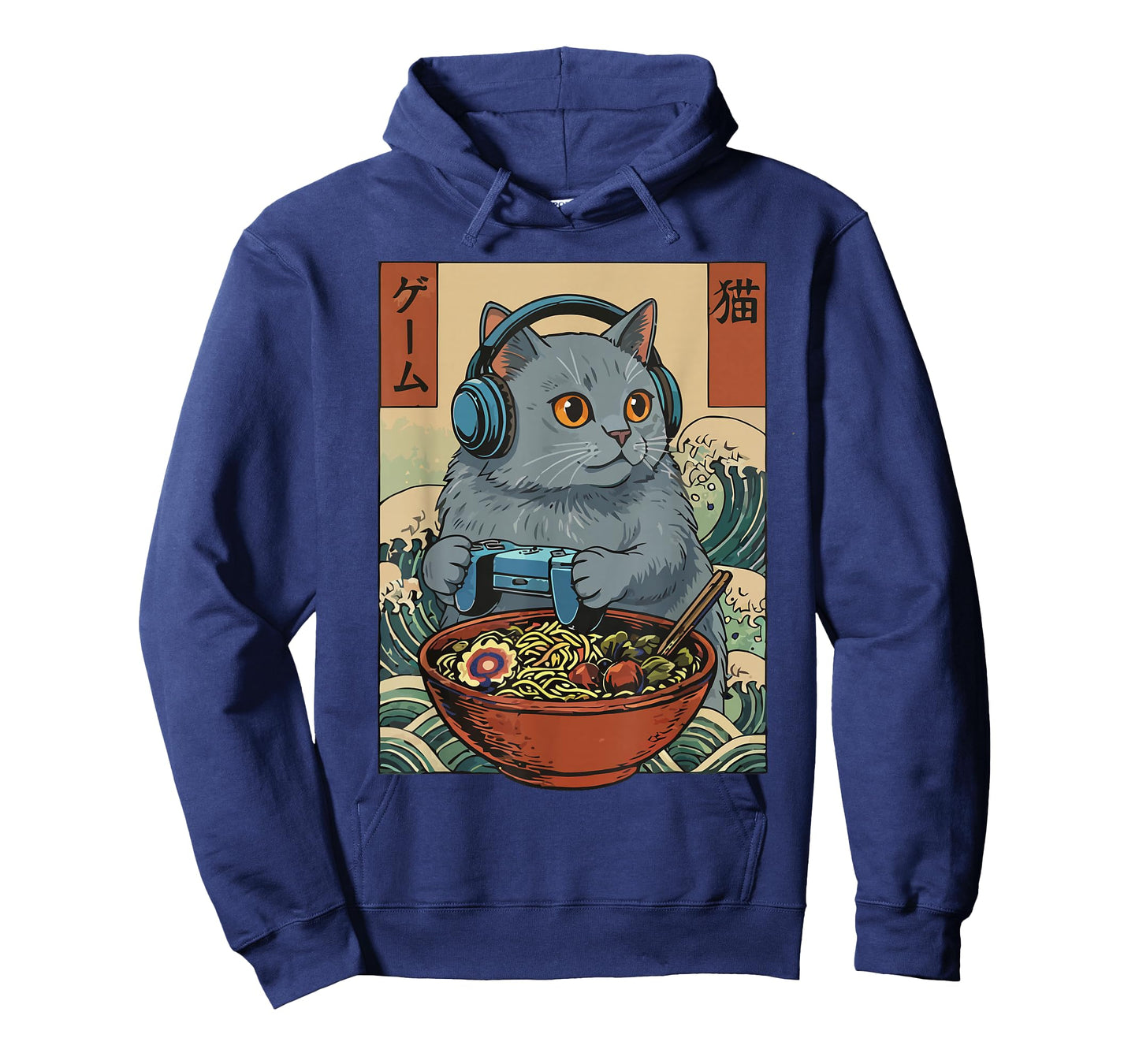 Cute Kawaii Gamer Cat Funny Ramen Retro Japanese Cat Gaming T-Shirt