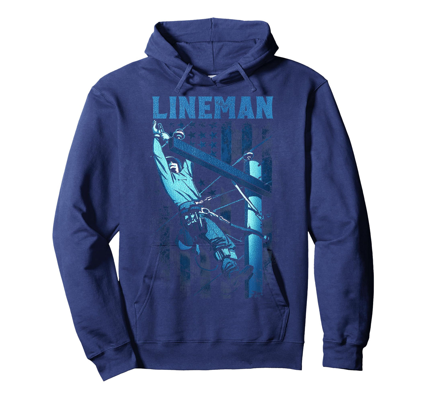 Lineman American Flag Electric Cable Lineman T-Shirt