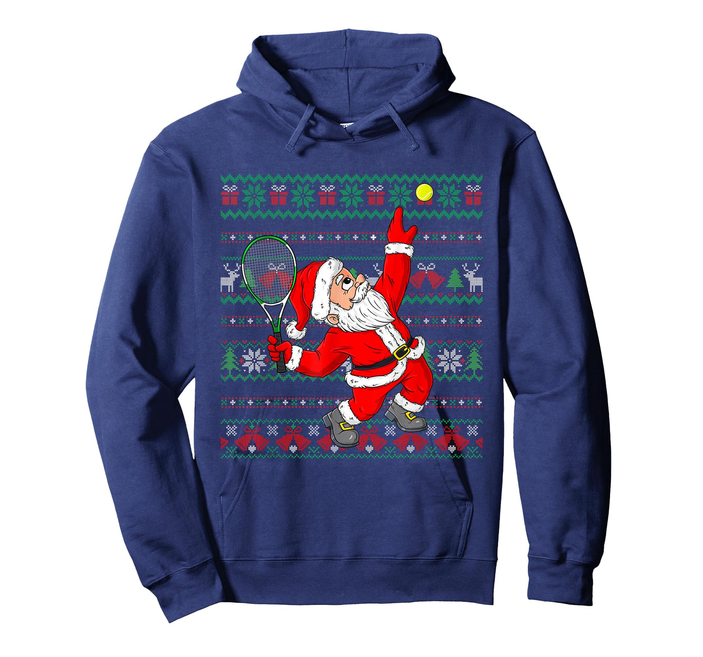 Christmas Santa Claus Tennis Funny Sport Lover Ugly Xmas T-Shirt