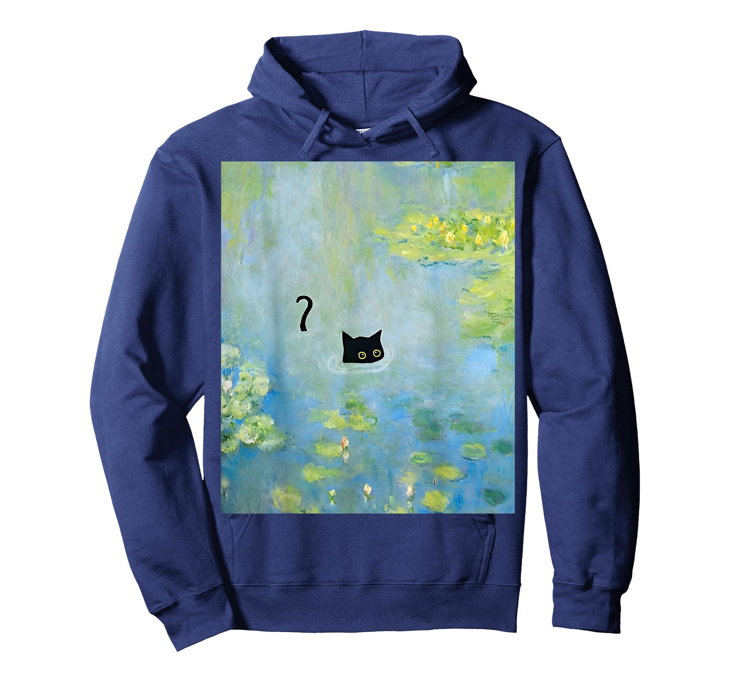 Black Cat Monets Summer Waterlily T-Shirt for Men Women Girls Kids