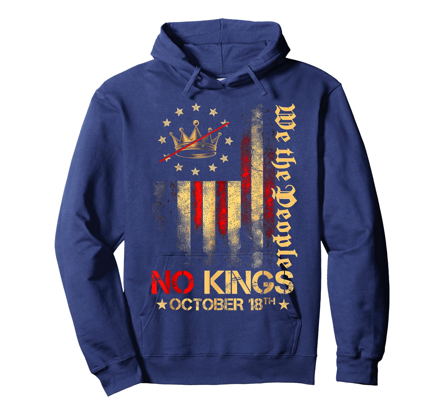 No Kings Vintage America Flag 1776 October 18 T-Shirt