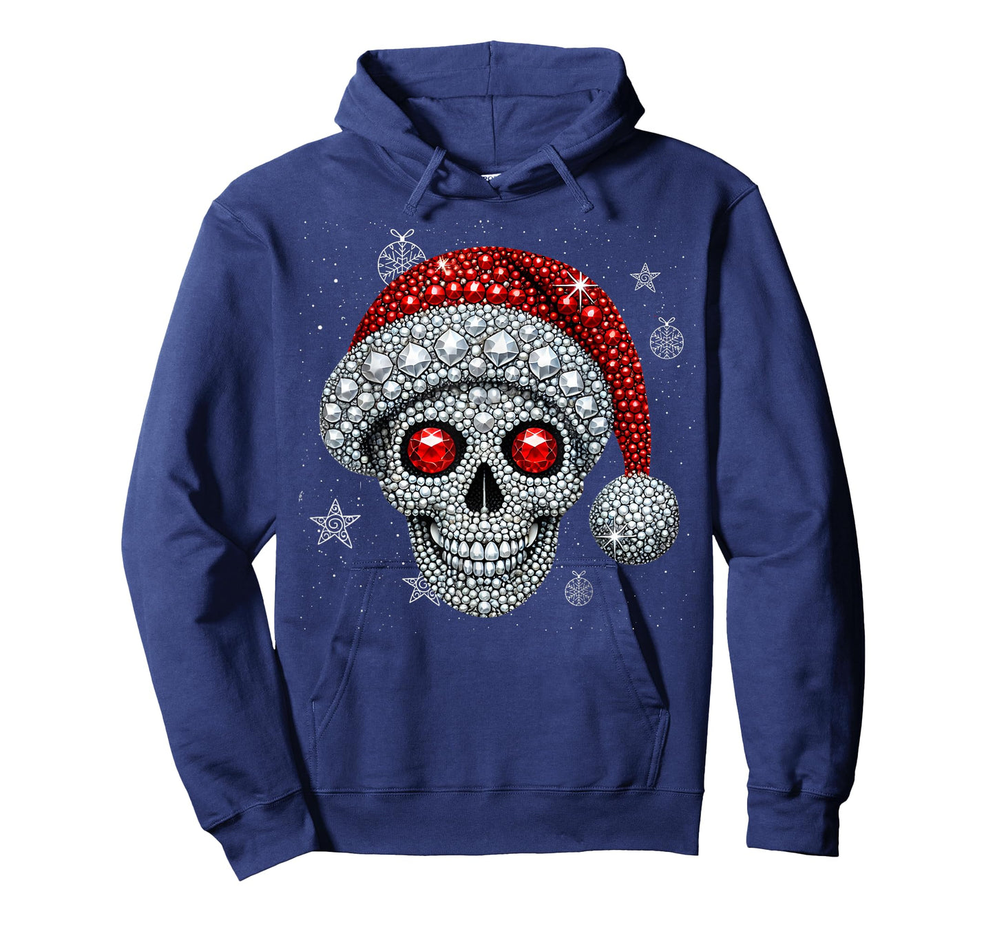 Sugar Skull with Santa Hat Tee Christmas Pajama Xmas T-Shirt