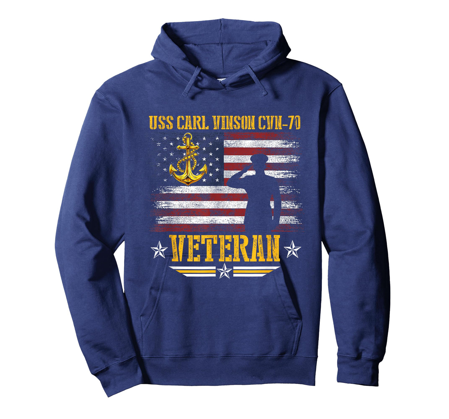 USS Carl Vinson CVN-70 Aircraft Carrier Veteran Flag Vintage T-Shirt