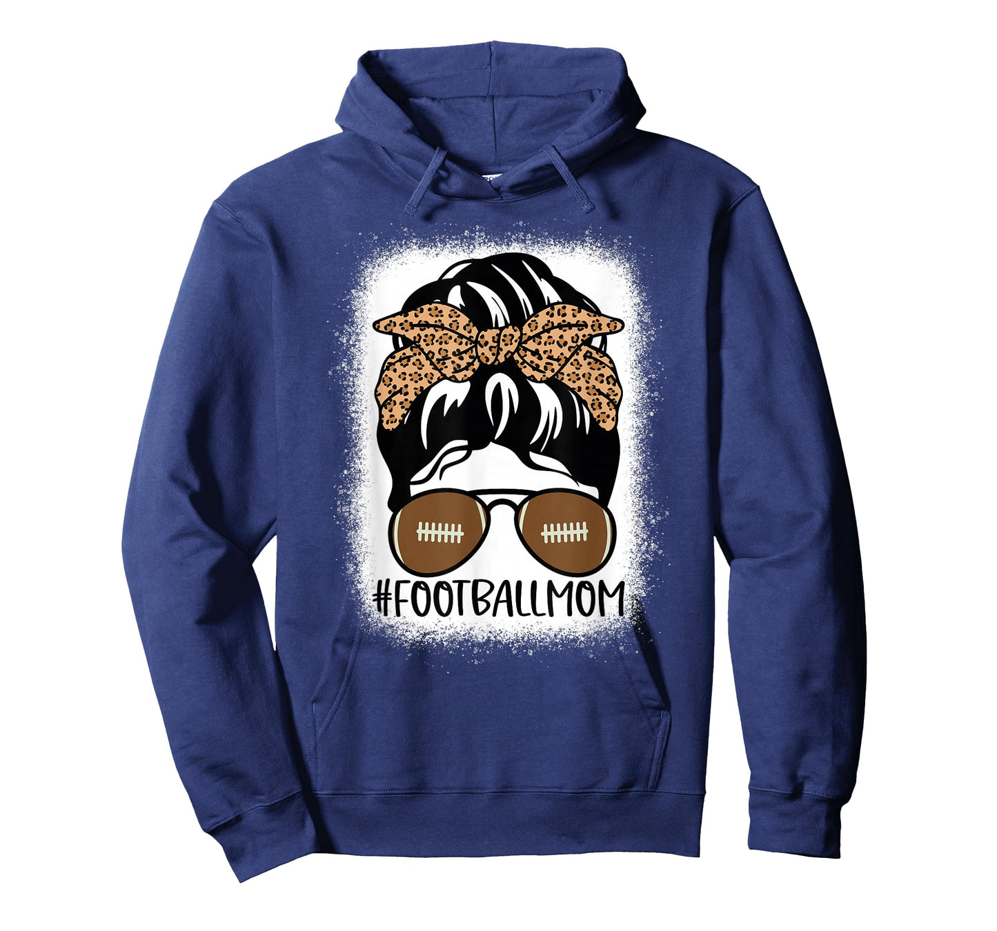 Bleached Football Mom Life with Leopard and Messy Bun Player T-Shirt