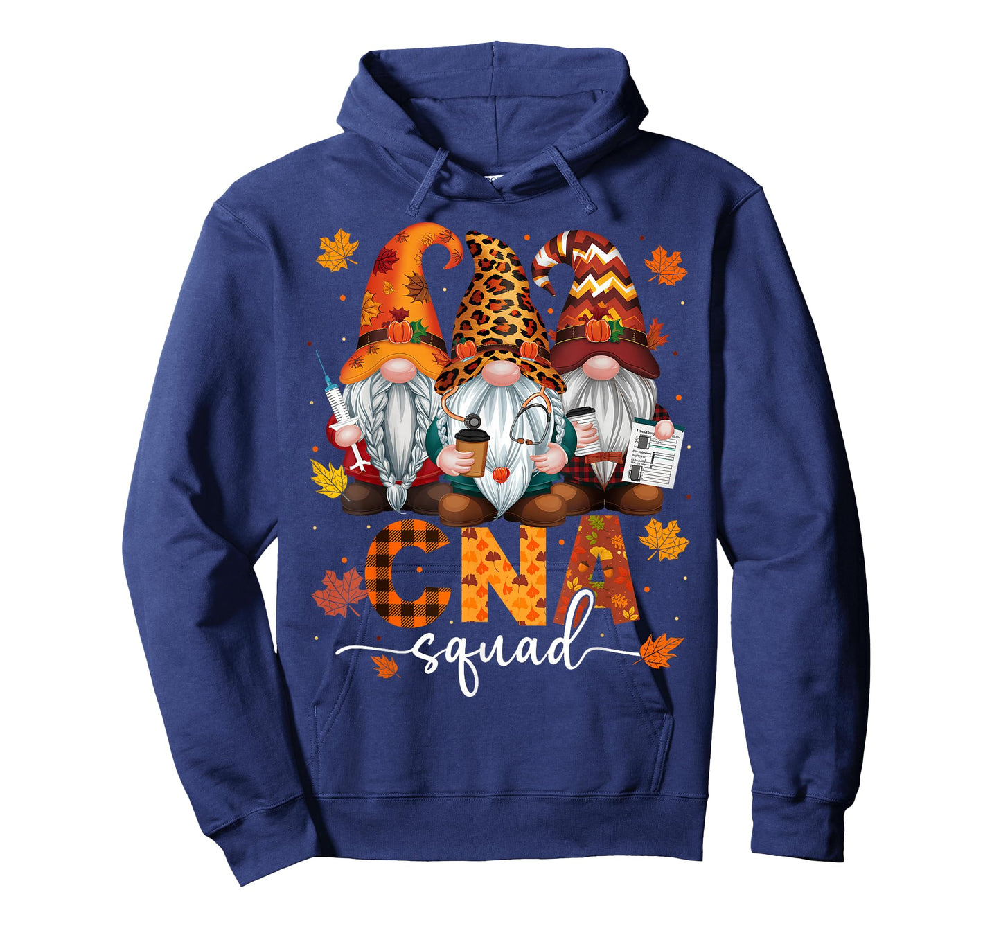 CNA Squad Gnome Nurse Leopard Thanksgiving Stethoscope T-Shirt