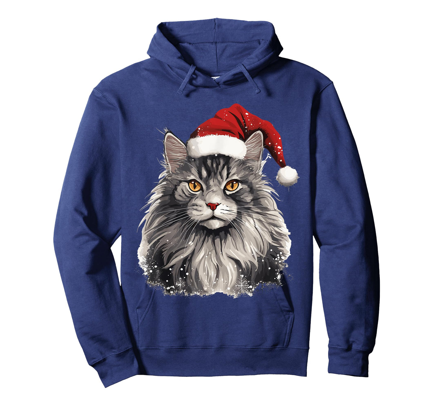 Maine Coon Cat Breed Pet with a Christmas Hat T-Shirt
