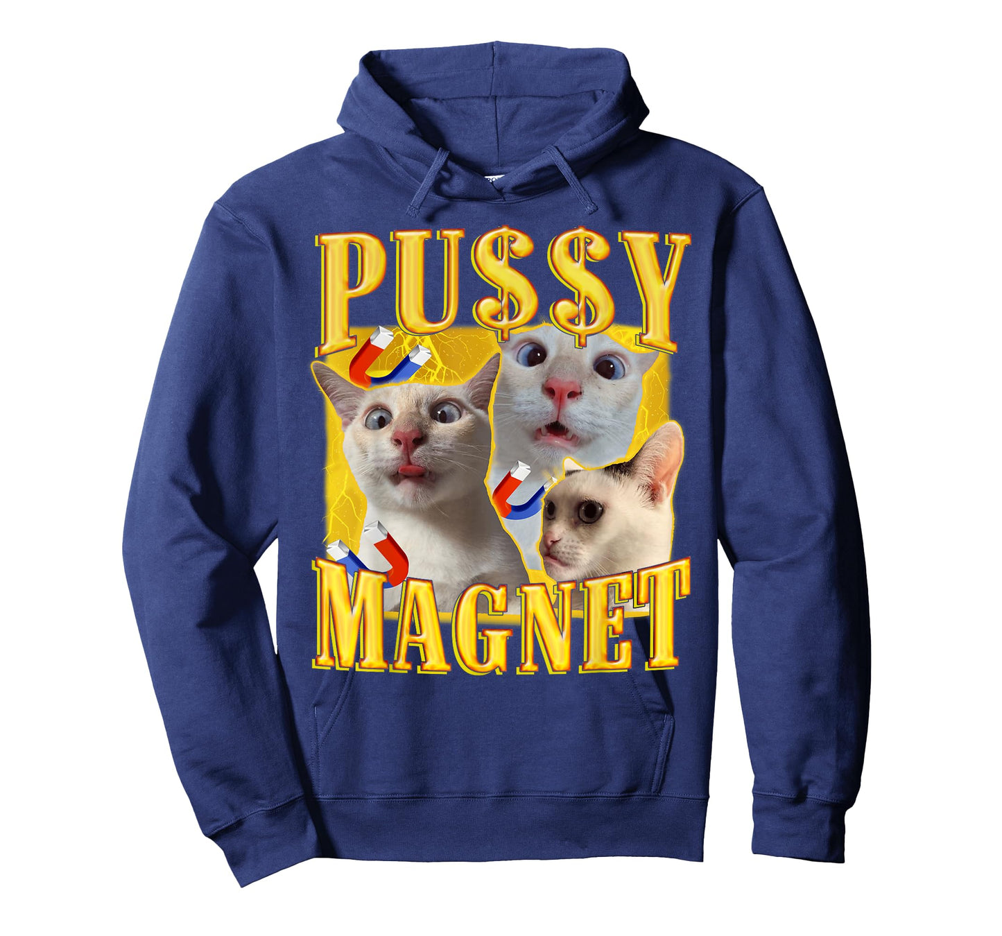 Ironic PUSSY MAGNET Cat Meme Funny Offensive Adult Humor T-Shirt