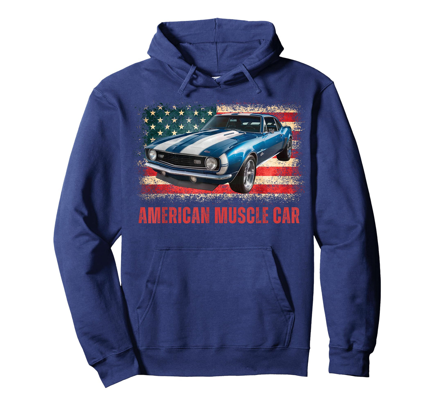 Classic American Muscle Car Flag Style Retro Vibe Art T-Shirt