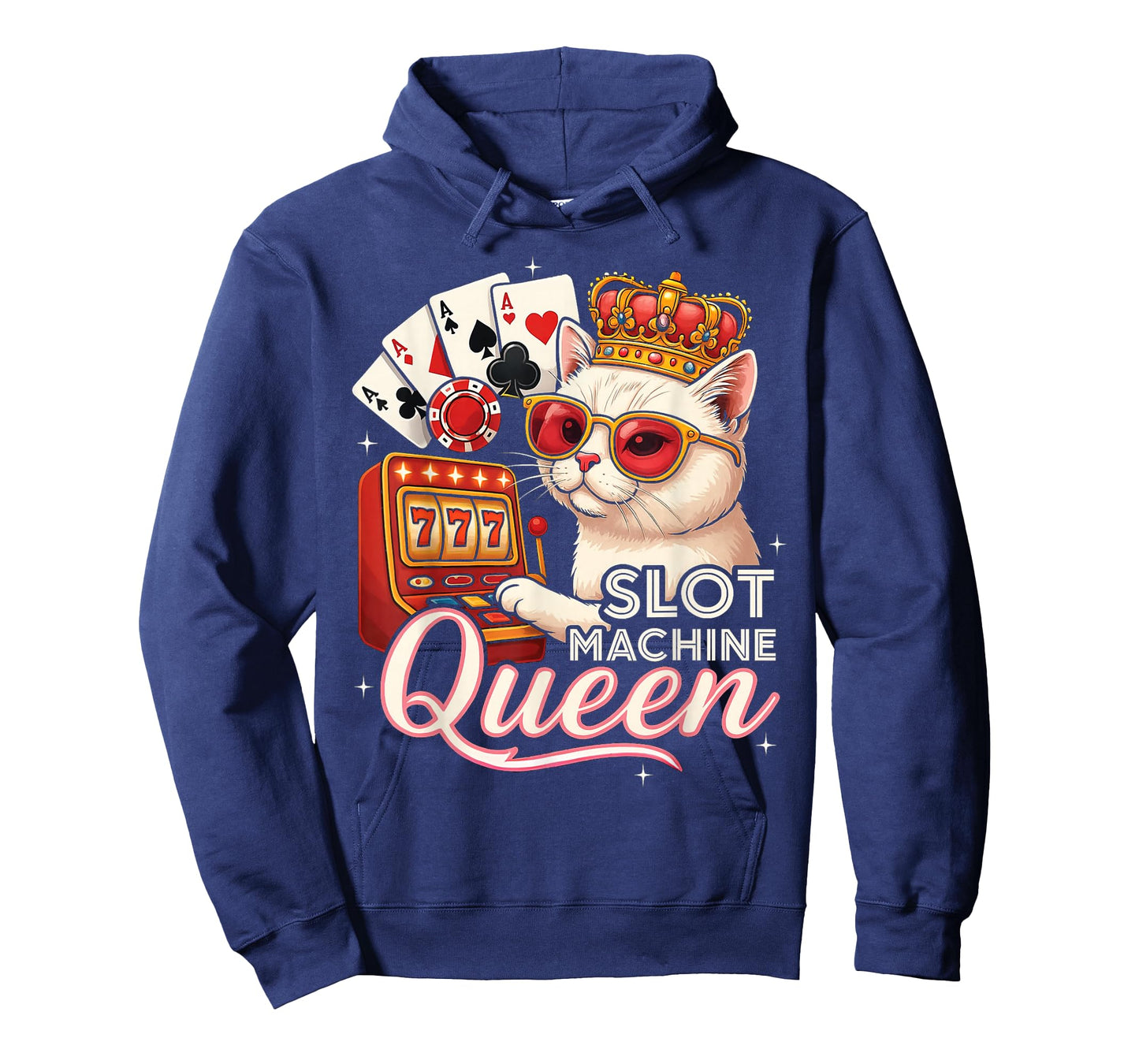 Lucky Slot Machine Queen Cute Cat Casino Gambling Lovers T-Shirt