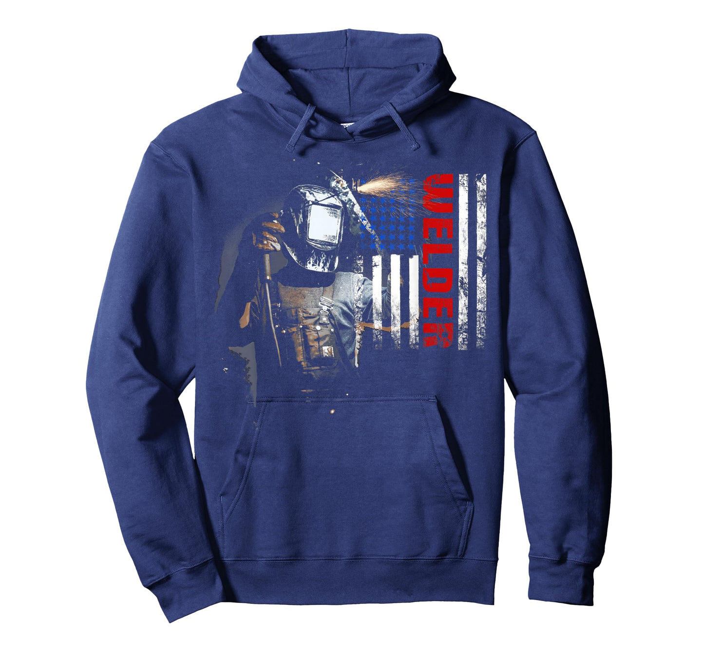 Welder American Flag Welding Grunge Distressed T-Shirt