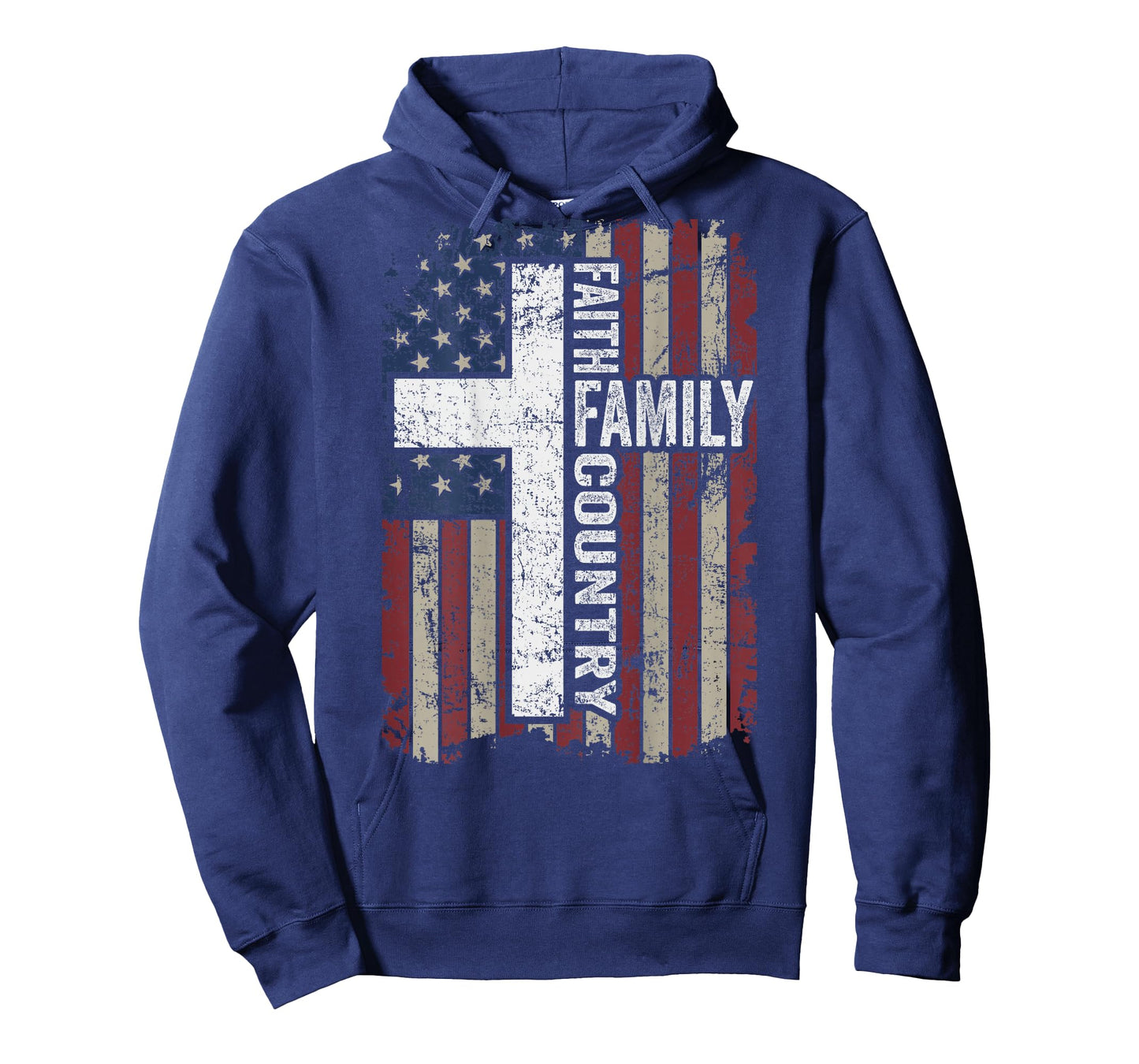 Faith Family Country - Christian Vintage Cross USA - ON Back T-Shirt