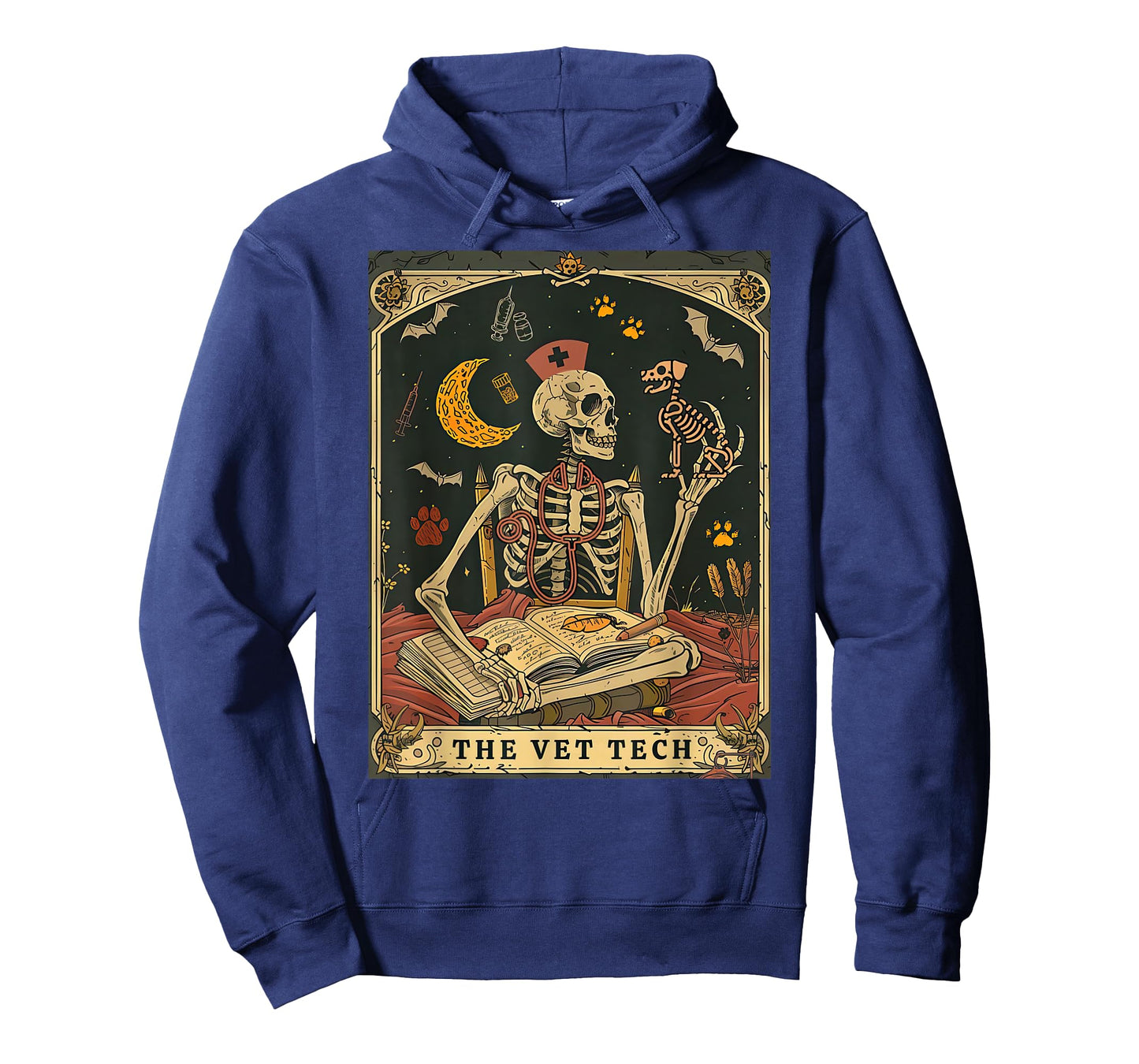 The Vet Tech Tarot Card Skeleton Stethoscope Veterinarian T-Shirt