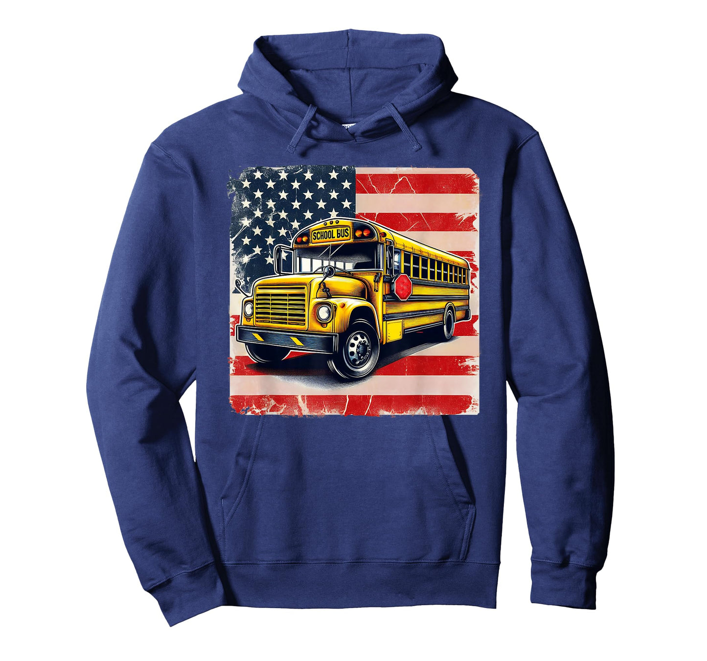 Patriotic School Bus Driver 4th Of July USA Flag Bus Graphic T-Shirt