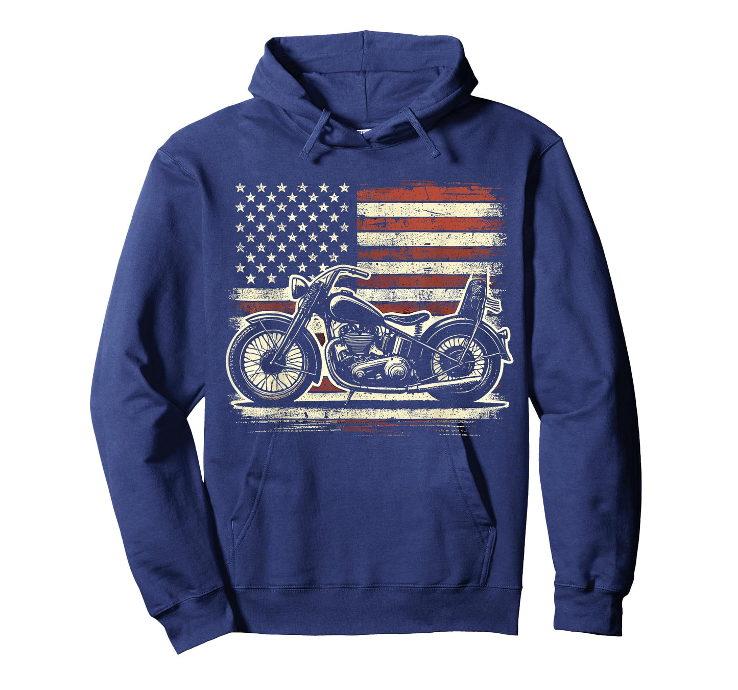Motorcycle USA Flag Biker T-Shirt
