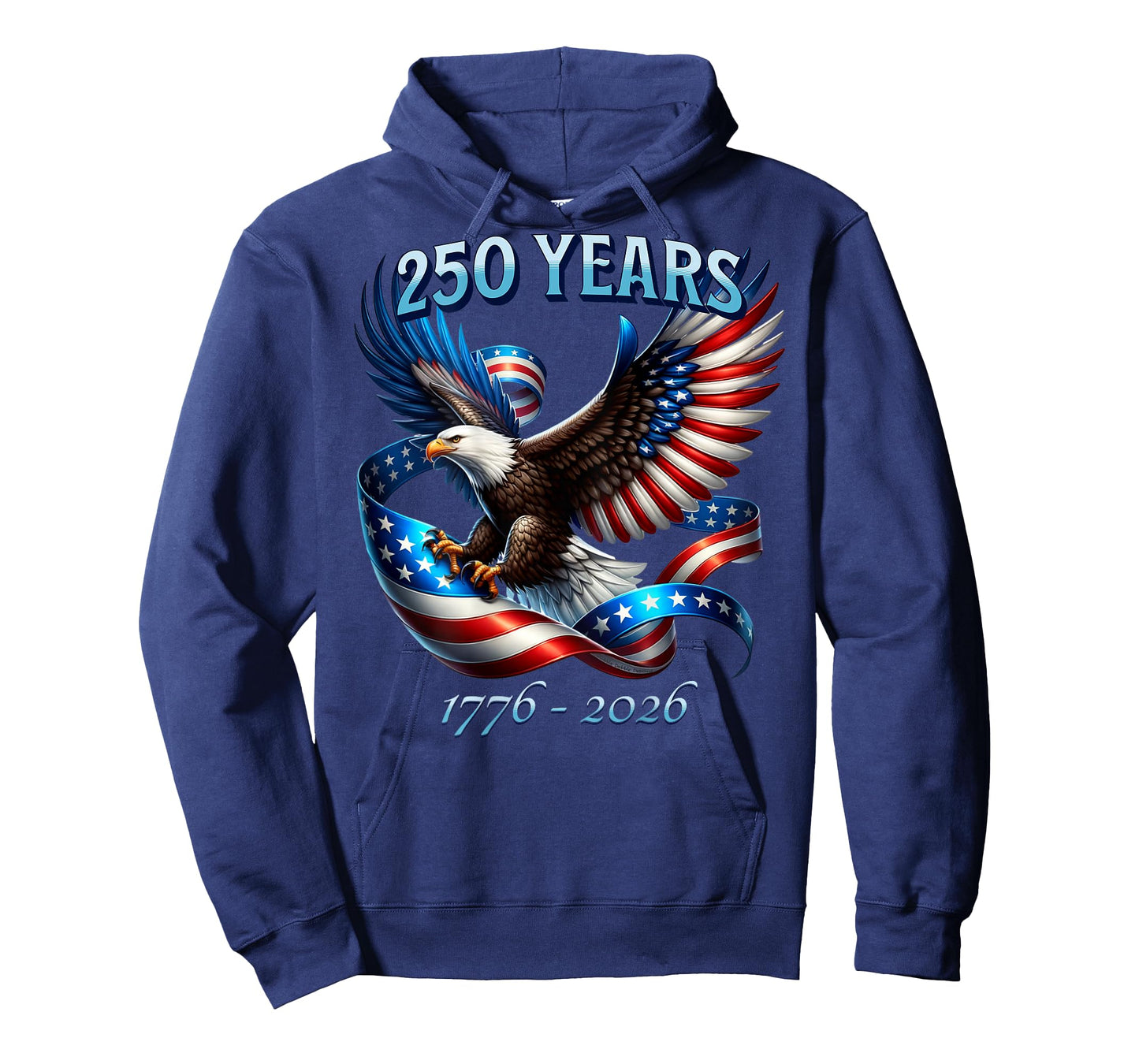 On Back Patriotic Eagle and Flag 250 Years 1776-2026 T-Shirt