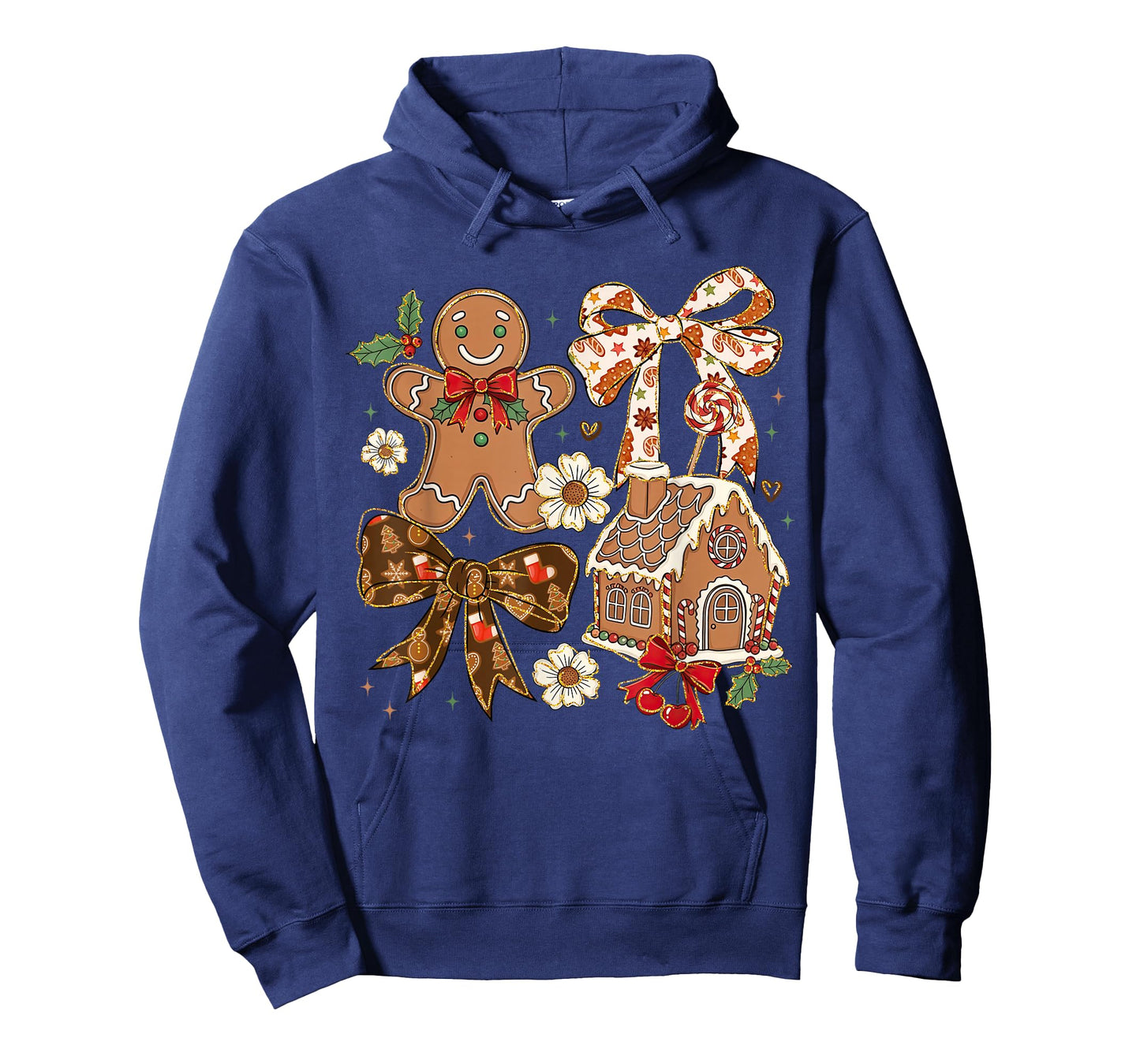 Christmas Gingerbread House Coquette Bow Xmas Girls Women T-Shirt