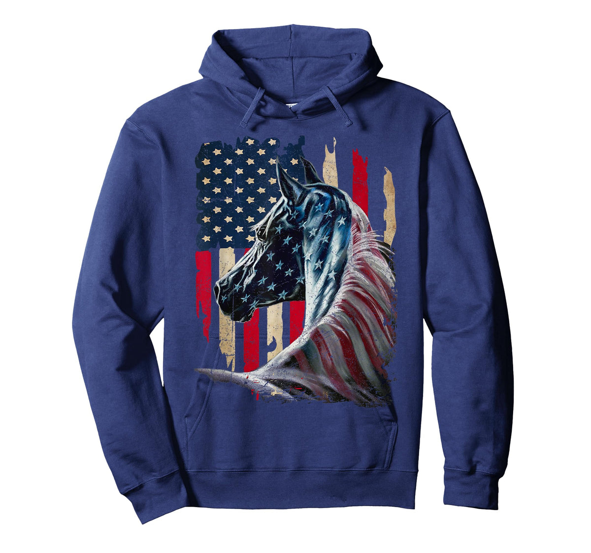 Patriotic Horse American Flag - Horse Vintage T-Shirt