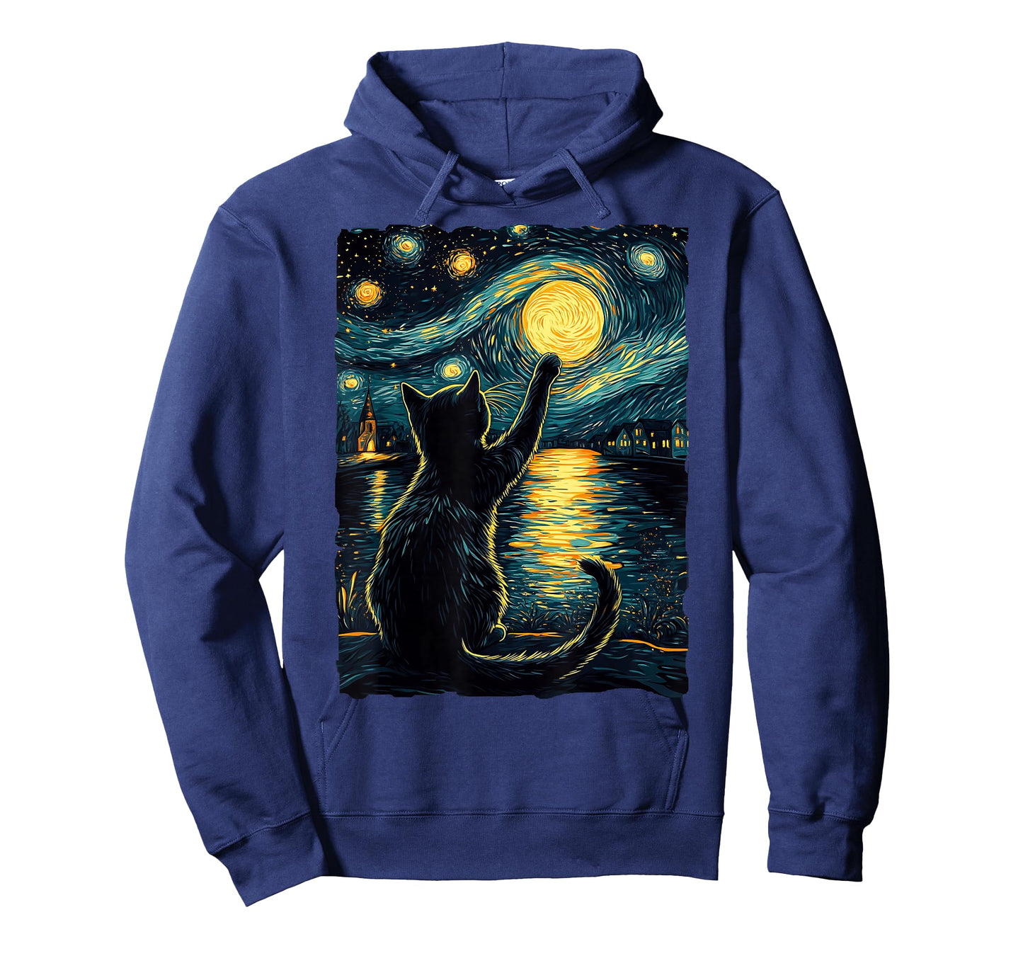 Black Cats Lover Starry Night Vincent van Gogh T-Shirt