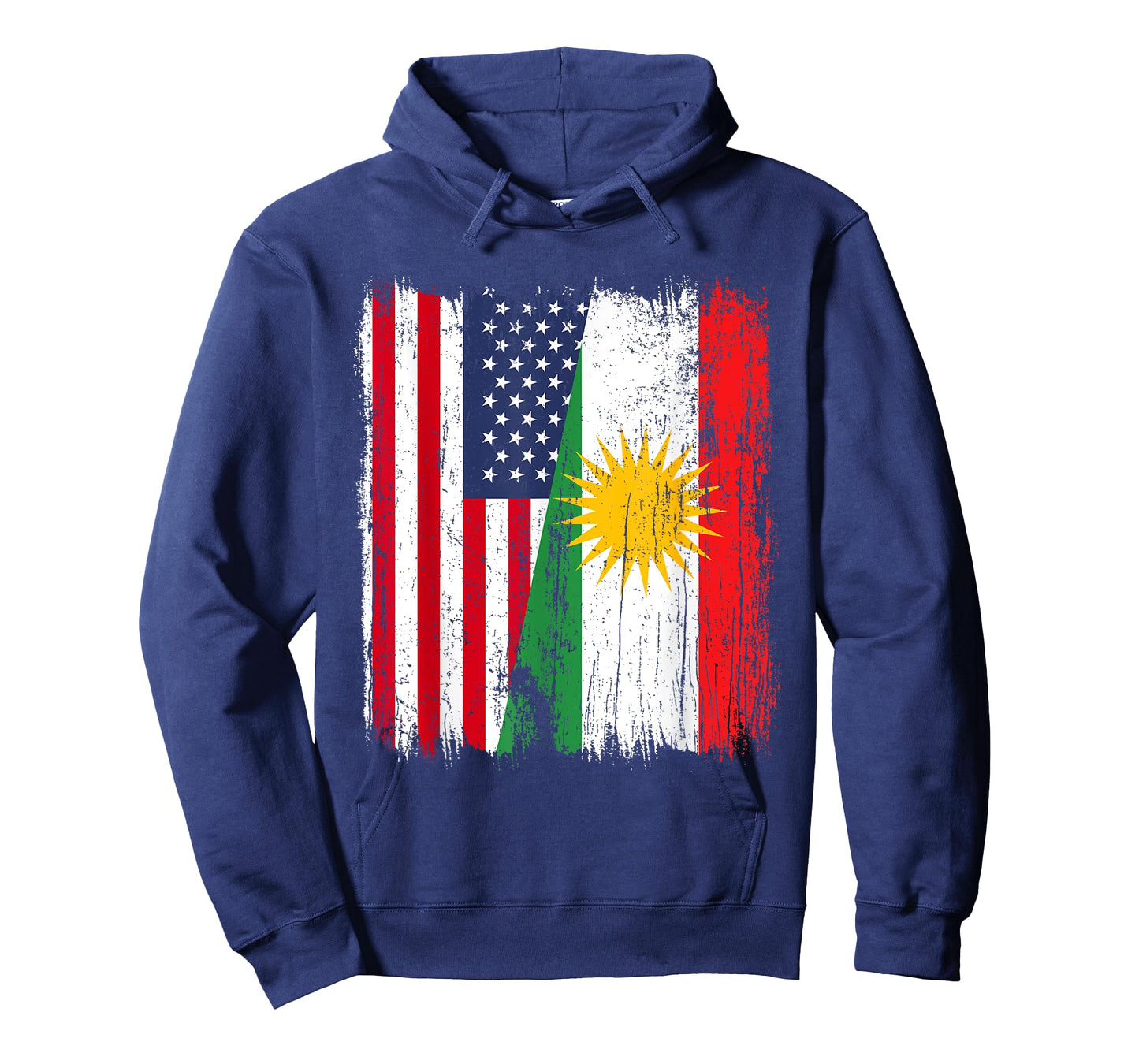 USA Kurdistan Half Flag American Kurdish Jersey T-Shirt