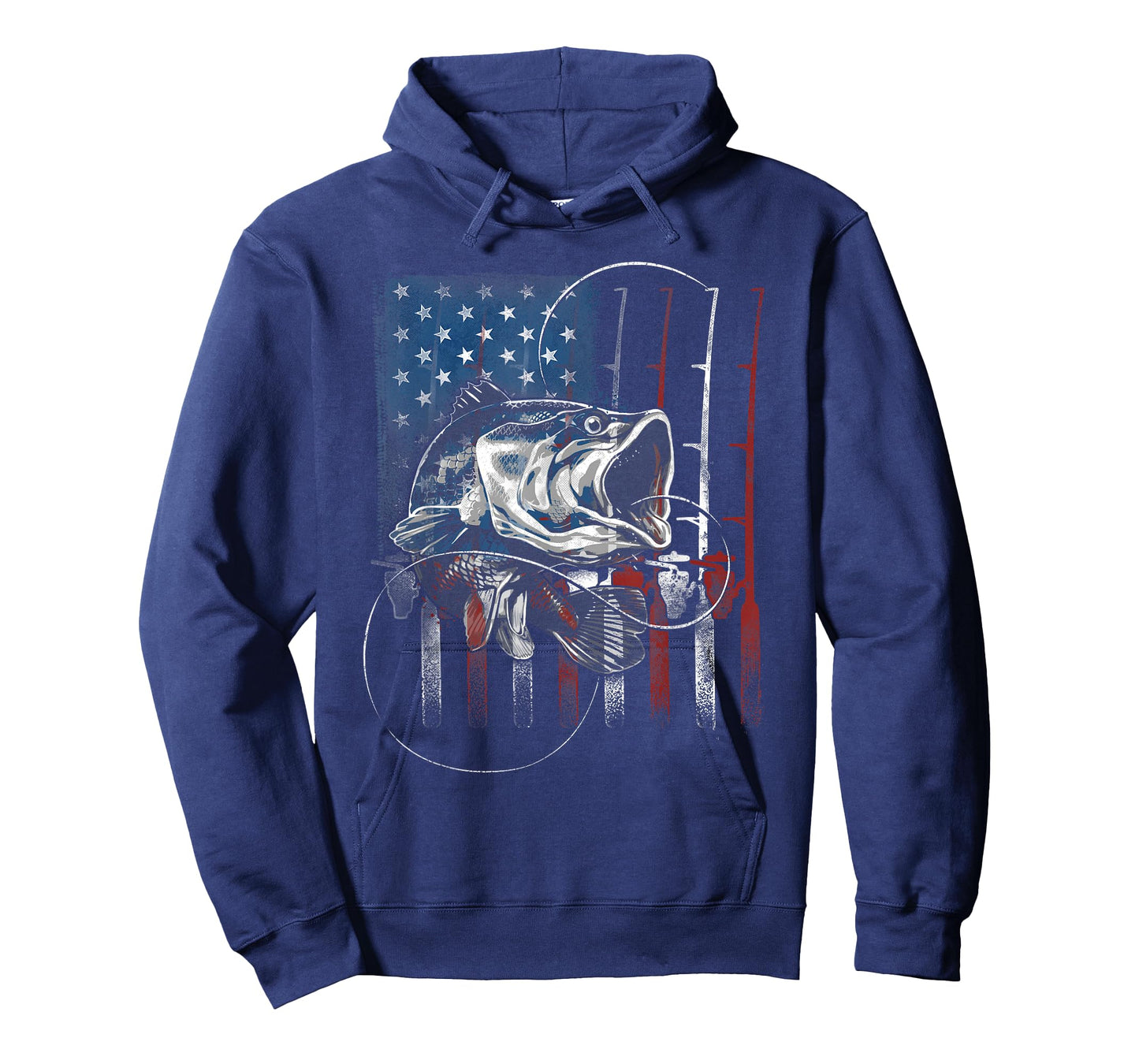 Fishing American Flag Vintage USA Bass Fisherman Gift T-Shirt