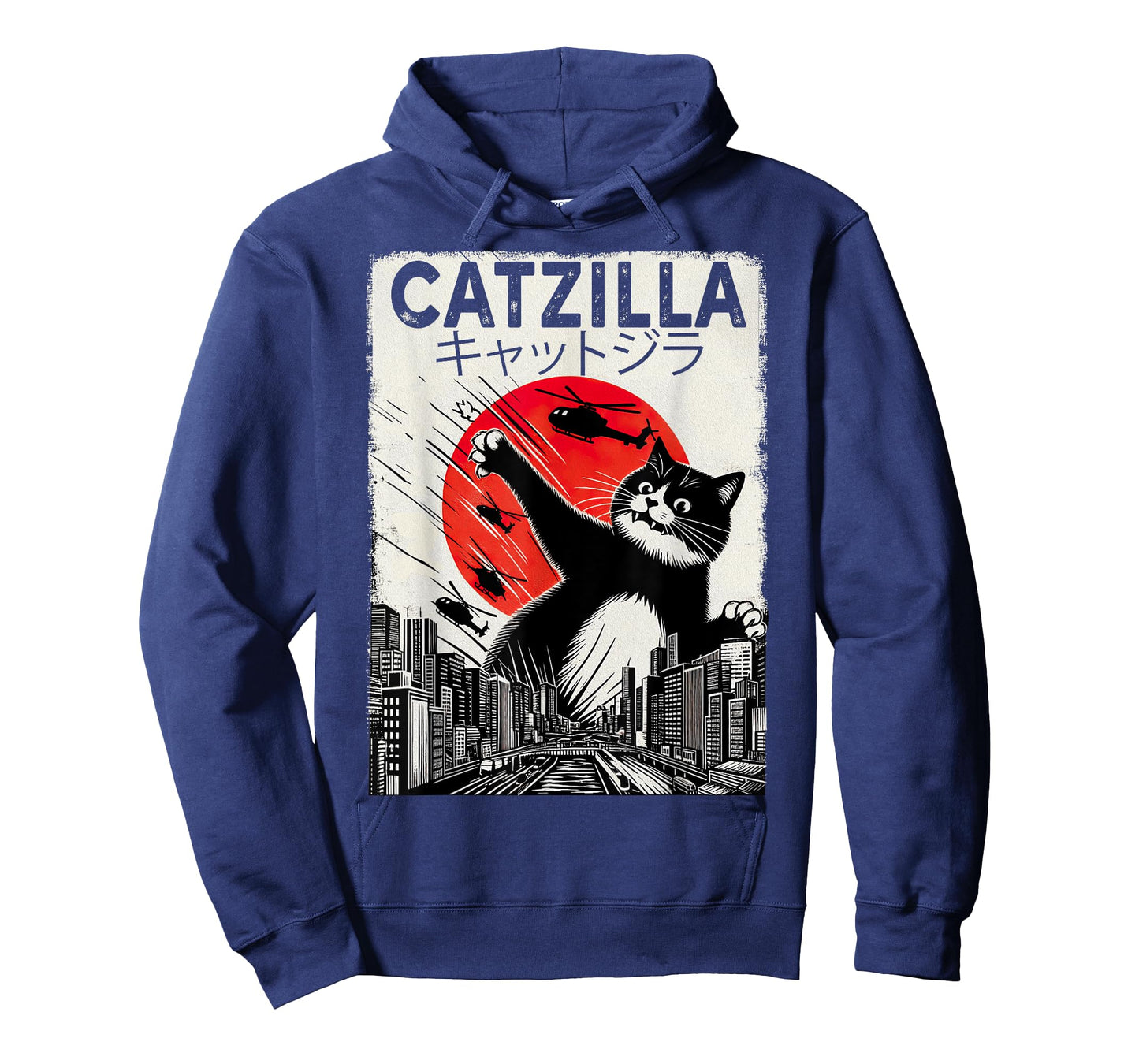 Vintage Catzilla tee - Funny Tuxedo Cat And Kitten T-Shirt