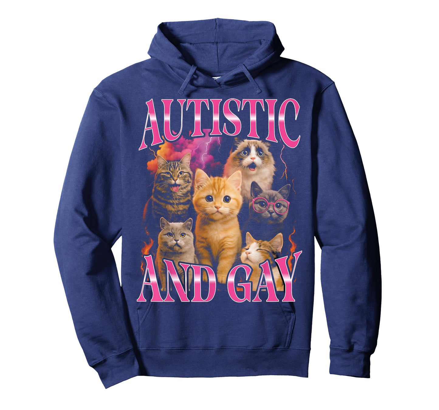 Autistic and Gay Funny Bootleg Cat T-Shirt