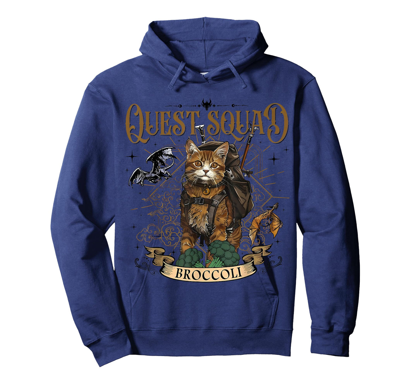 Quest Fantasy Squad Broccoli Funny Cat T-Shirt
