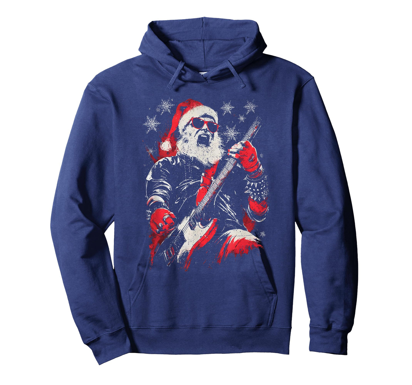 Rock Guitarist Santa Claus Playing Guitar Funny Christmas PJ T-Shirt