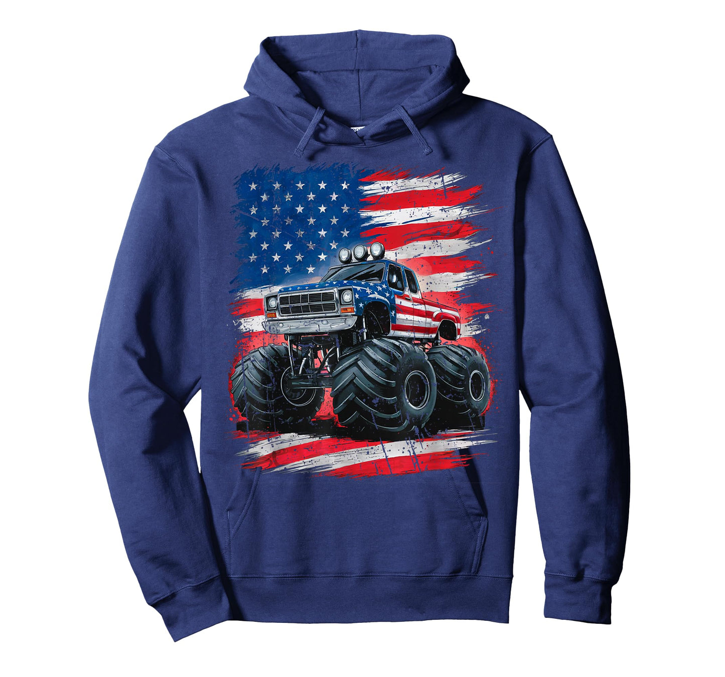 Monster Truck USA Flag American T-Shirt