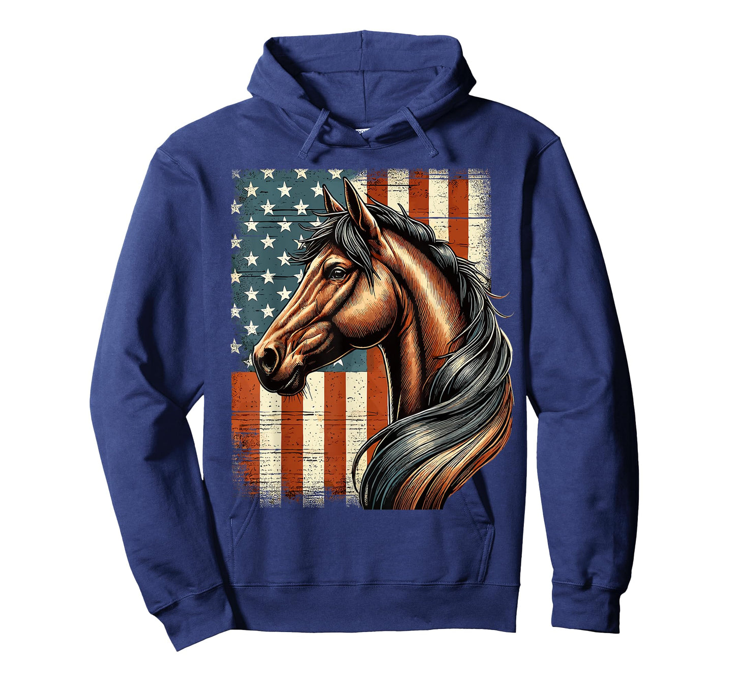 Horse Horseback Riding Western Farm American Flag Patriotic T-Shirt