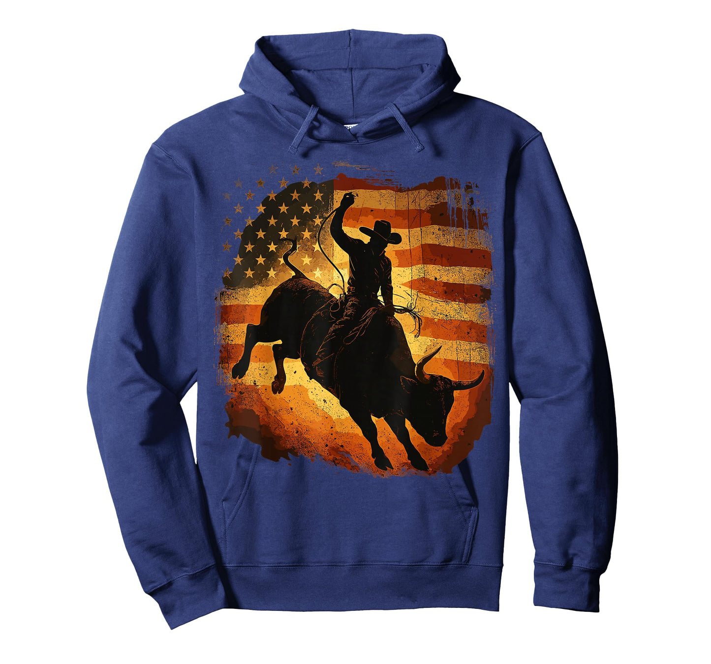 Cowboys American Flag Rodeo Rider Bull Patriotic T-Shirt