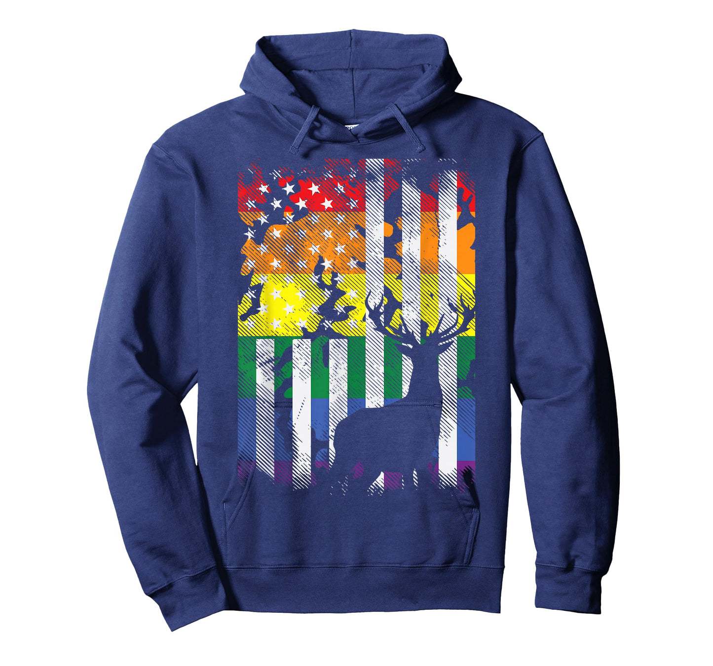 Rainbow US American Flag Deer Hunting Gay Pride LGBTQ Hunter T-Shirt