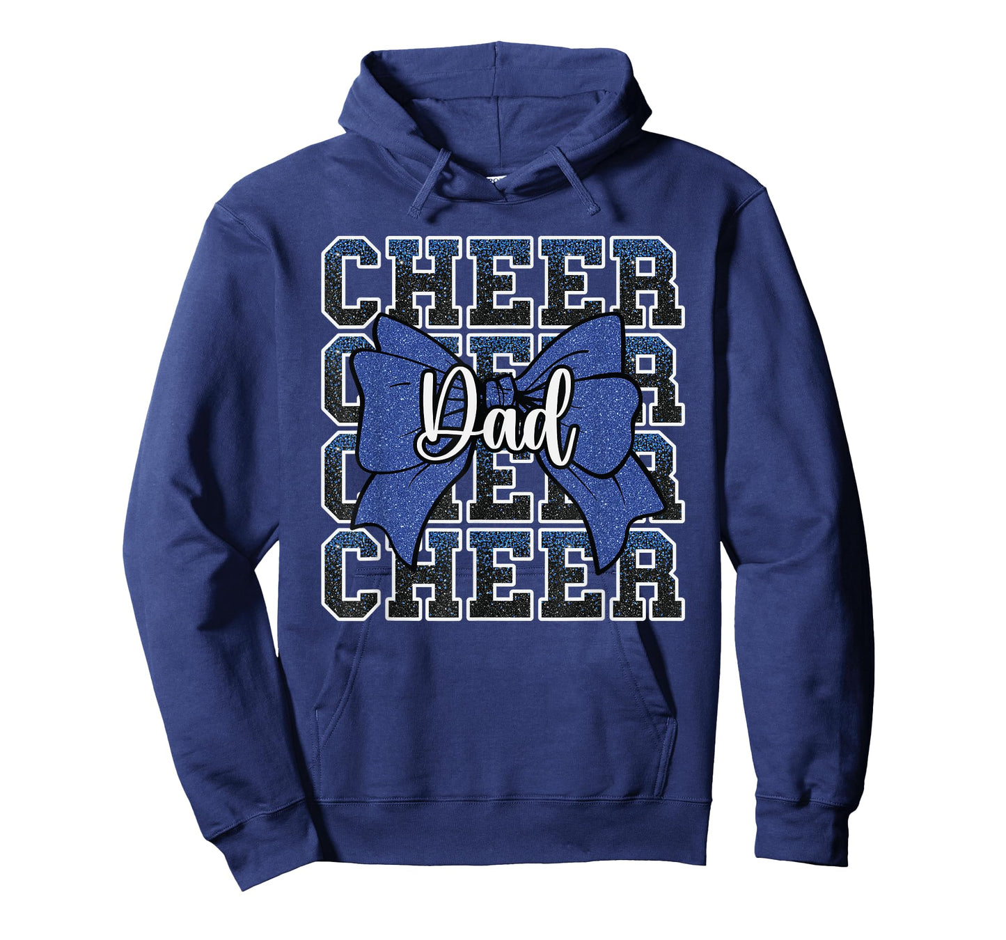 Cheer Dad Daddy Bow Sport Cheerleader Cheerleading Blue T-Shirt