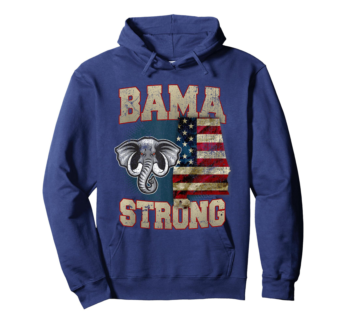 Bama Strong Alabama State With USA Flag Overlay T-Shirt