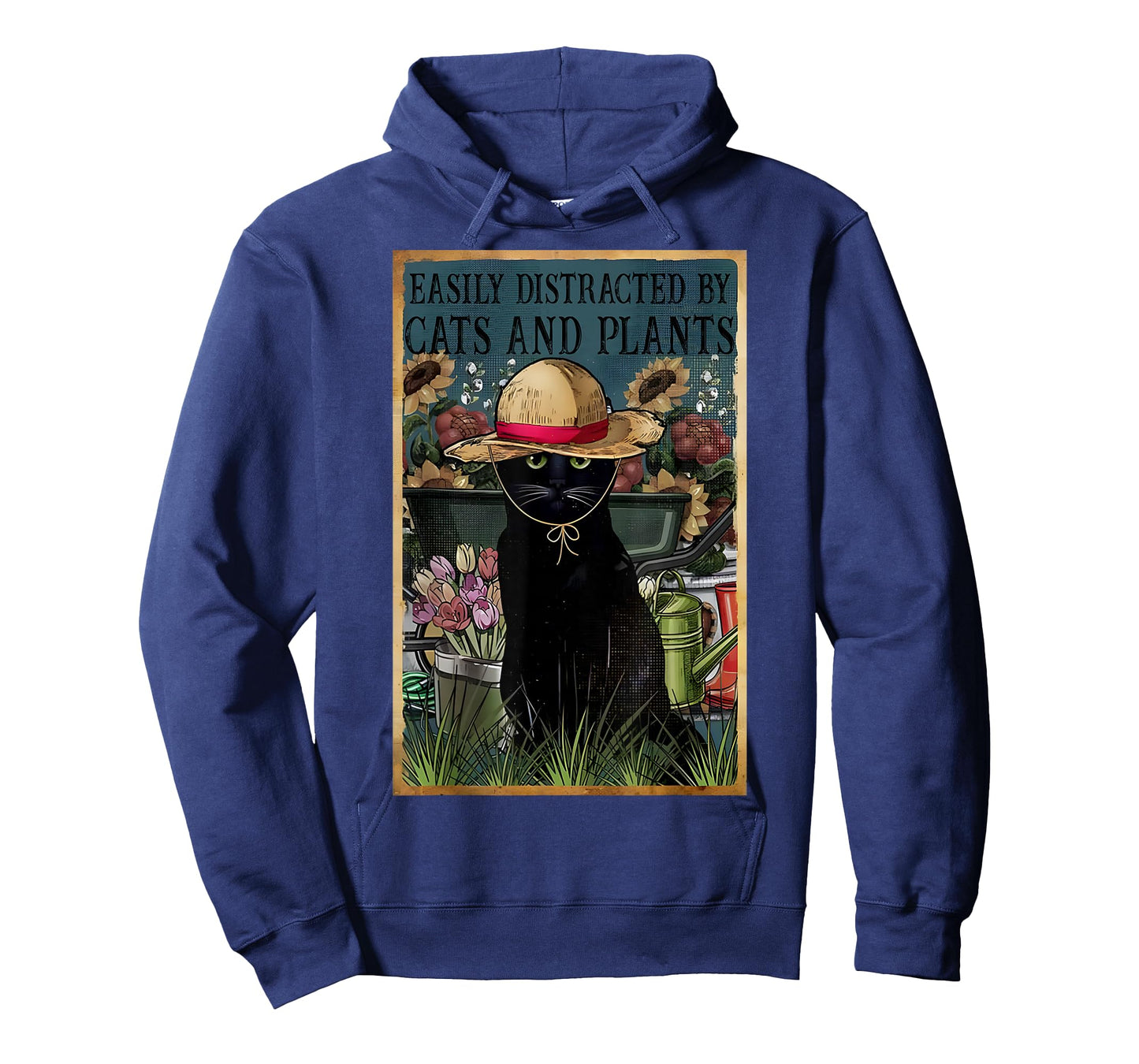 Easily Distracted By Cats And Plants Gardener Cat Lover Gift T-Shirt