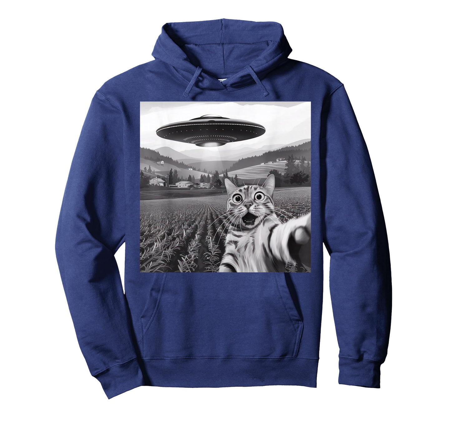 Cat Selfie with Alien UFO Cat Gifts for Men Women Kid T-Shirt