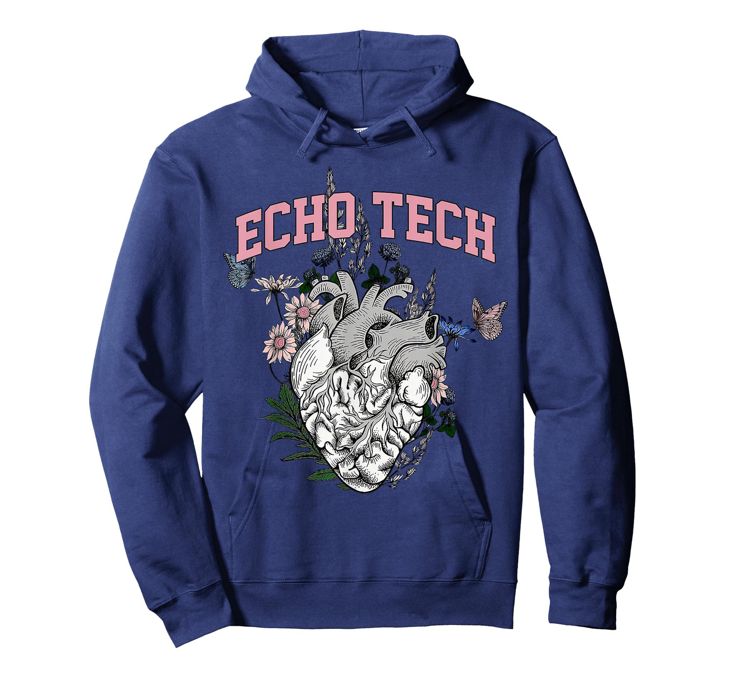 Anatomical Heart Floral Echo Tech Cardiac Sonographer T-Shirt